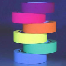 Load image into Gallery viewer, 6-Pack: UV Gaffer Fluorescent Party Tape Blacklight Reactive Glow In The Dark Tape
