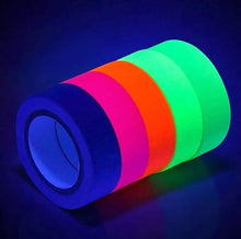 Load image into Gallery viewer, 6-Pack: UV Gaffer Fluorescent Party Tape Blacklight Reactive Glow In The Dark Tape
