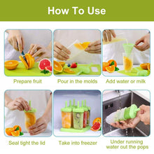 Load image into Gallery viewer, 6-Piece: Popsicle Molds Reusable Ice Cream DIY Ice Pop Maker
