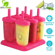Load image into Gallery viewer, 6-Piece: Popsicle Molds Reusable Ice Cream DIY Ice Pop Maker
