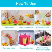 Load image into Gallery viewer, 6-Piece: Popsicle Molds Reusable Ice Cream DIY Ice Pop Maker
