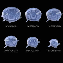 Load image into Gallery viewer, 6-Piece Set: Silicone Stretch Lids, Reusable Durable Food Storage Lids
