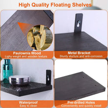 Load image into Gallery viewer, 6-Piece Set: Wall Mounted Shelve Wood Storage Metal Bracket Display
