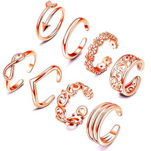 Load image into Gallery viewer, 6-Pieces: Adjustable Open Toe Ring Band
