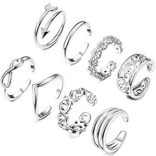 Load image into Gallery viewer, 6-Pieces: Adjustable Open Toe Ring Band
