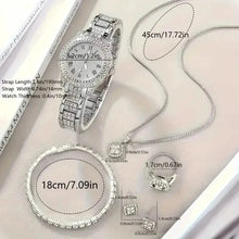 Load image into Gallery viewer, 6-Pieces: Elegant Women's Jewelry Set with Quartz Roman Numerals Watch
