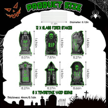 Load image into Gallery viewer, 6-Pieces: Glow in the Dark Halloween Yard Sign Decorations with 12 Stakes
