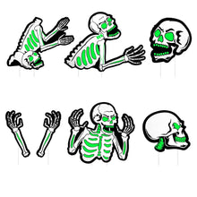 Load image into Gallery viewer, 6-Pieces: Glow in the Dark Halloween Yard Sign Decorations with 12 Stakes
