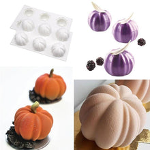 Load image into Gallery viewer, 6 Pumpkin Silicone Cake Mold For Chocolate Ice Cream Decorating Pudding Dessert Tools Bakeware Baking Silicone Cake Molds For Baking 3D Pumpkin Silicone Mold For Party
