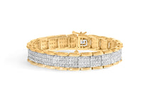 Load image into Gallery viewer, 10K Yellow Gold 5.00 Cttw Round-Cut Diamond Link 7" Bracelet (J-K Color, I1-I2 Clarity)
