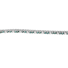Load image into Gallery viewer, 14K White Gold 4 5/8 Cttw Alternating White and Blue Diamond Martini Set Tennis Bracelet (H-I Color, I1-I2 Clarity) - 7" Inches
