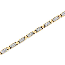 Load image into Gallery viewer, 14K Yellow Gold 2 1/2 Cttw Princess-Cut Diamond Link Tennis Bracelet (H-I Color, SI2-I1 Clarity) - 7.25"
