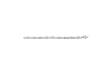 Load image into Gallery viewer, 14K White Gold 2-1/2 Cttw Round-Brilliant &amp; Baguette Cut Diamond 7" Alternating Flared Links Tennis Bracelet (H-I Color, SI1-SI2 Clarity)
