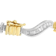 Load image into Gallery viewer, Original Classics 10K Two-Tone Gold Baguette Cut Diamond Spiral Bracelet (2.00 cttw, H-I Color, I1-I2 Clarity)
