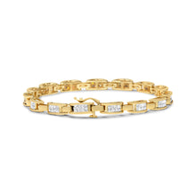 Load image into Gallery viewer, 14K Yellow Gold Princess-Cut Diamond Links of Love Bracelet (2.00 cttw, H-I Color, SI2-I1 Clarity)

