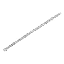 Load image into Gallery viewer, 14K White Gold 5.0 Cttw Princess-Cut Diamond Rectangular Alternating Station 7" Tennis Bracelet (G-H Color, SI1-SI2 Clarity)
