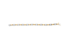 Load image into Gallery viewer, 14K Two-Tone Gold 1.00 Cttw Princess-Cut Diamond Chain Link 7" Bracelet (H-I Color, SI1-SI2 Clarity)
