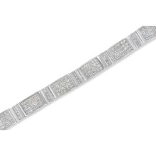 Load image into Gallery viewer, 14K White Gold 7.0 Cttw Princess Cut Diamond 7" Alternating Vertical and Horizontal Rectangular Link Tennis Bracelet (H-I Color, SI2-I1 Clarity)
