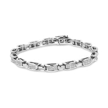 Load image into Gallery viewer, 14K White Gold 2.00 Cttw Invisble-Set Princess Diamond Link Bracelet (I1-I2 Clarity, I-J Color) - 7.25"

