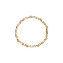 Load image into Gallery viewer, 10K Yellow and White Gold 3.00 Cttw Diamond Cluster and Wave Link Bracelet (I-J Color, I1-I2 Clarity) - 7.25"
