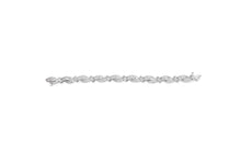 Load image into Gallery viewer, 14K White Gold 4.0 Cttw Invisble Set Princess-Cut Diamond Wave Style Link Bracelet (H-I Color, SI2-I1 Clarity) - 7"
