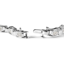 Load image into Gallery viewer, 14K White Gold 1.00 Cttw Princess-Cut Diamond Link Bracelet (I-J Color, I1-I2 Clarity) - Size 7.25
