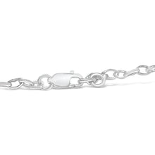 Load image into Gallery viewer, 10k White Gold 1/6 Cttw Diamond "Love" Charm Cable Chain Bracelet (H-I Color, I1-I2 Clarity) - 7"
