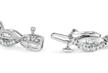 Load image into Gallery viewer, 14K White Gold 2.00 Cttw Diamond Swirl and Pear Shape Link Bracelet (I-J Color, I2-I3 Clarity) - 7"
