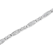 Load image into Gallery viewer, 14K White Gold 2.0 Cttw Channel-Set Alternating Baguette and Princess-Cut Diamond Link Bracelet (H-I Color, SI2-I1 Clarity) - Size 7
