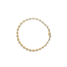 Load image into Gallery viewer, 10K Yellow Gold Plated .925 Sterling Silver 2.0 Cttw Round Diamond Cluster "X" Shaped Link Bracelet (H-I Color, I3 Clarity) - 7"
