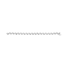 Load image into Gallery viewer, 14K White Gold 2.00 Cttw Diamond Cluster and Spiral Link Bracelet (I-J Color, I1-I2 Clarity) - 7"

