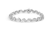 Load image into Gallery viewer, 14K White Gold 2.00 Cttw Diamond Cluster and Spiral Link Bracelet (I-J Color, I1-I2 Clarity) - 7"

