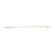 Load image into Gallery viewer, 10K White and Yellow Gold 1.00 Cttw Diamond Oval Shaped Cluster Link  Bracelet (I-J Color, SI2-I1 Clarity) - 7" Inches
