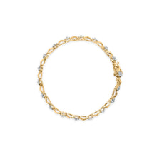 Load image into Gallery viewer, 10k Yellow Gold 1.00 Cttw Round-Cut Diamond Floral S-Link 7.50" Bracelet (I-J Color, I2-I3 Clarity)
