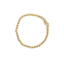 Load image into Gallery viewer, 10K Yellow Gold 3 cttw Round-Cut Diamond Spiral Link 7.50" Bracelet (I-J Color, I1-I2 Clarity)
