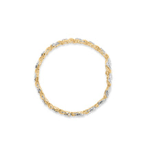 Load image into Gallery viewer, 10k Yellow Gold 5.00 Cttw Round-Cut and Baguette-Cut Diamond Floral Link 7.25" Bracelet (I-J Color, I2-I3 Clarity)
