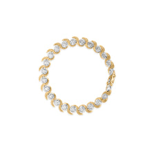 Load image into Gallery viewer, 10K Yellow Gold 4.00 Cttw Round-Cut Diamond Floral Link 7.5" Bracelet (H-I Color, I2-I3 Clarity)
