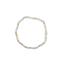 Load image into Gallery viewer, 10K Two-Tone 2.00 Cttw Diamond "X" and Wave Link Bracelet (H-I Color, I1-I2 Clarity) - 7" Inches
