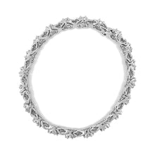 Load image into Gallery viewer, 14K White Gold 6-1/3 Cttw Round Brilliant-Cut Diamond Round Cluster &amp; X-Link 7" Tennis Bracelet (I-J Color, SI2-I1 Clarity)
