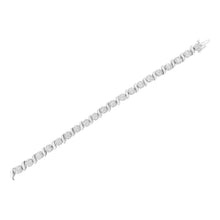 Load image into Gallery viewer, 14K White Gold 5 1/4 cttw Diamond S-Link Floral Cluster Tennis Bracelet (I-J Clarity, SI2-I1 Color) - Size 7"

