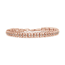 Load image into Gallery viewer, .925 Sterling Silver 1.0 Cttw Rose Cut Diamond Double-Link 7" Tennis Bracelet (I-J Color, I3 Clarity)
