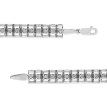 Load image into Gallery viewer, .925 Sterling Silver 1.0 Cttw Rose Cut Diamond Double-Link 7" Tennis Bracelet (I-J Color, I3 Clarity)
