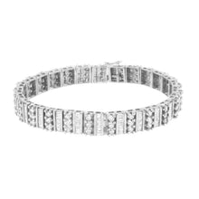 Load image into Gallery viewer, 14K White Gold 4 7/8 cttw Baguette &amp; Round Brilliant-Cut Diamond Channel- &amp; Prong-Set Tennis Bracelet (I-J Color, I1-I2 Clarity) - Size 7.25"
