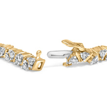 Load image into Gallery viewer, 14K Yellow Gold Round-Cut Diamond Bracelet (4.00 cttw, H-I Color, I1-I2 Clarity)
