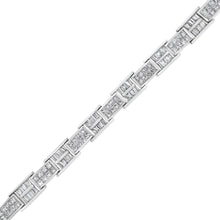 Load image into Gallery viewer, 14K White Gold 10 5/8 Cttw Diamond Panel Link Bracelet  - 7" Inches
