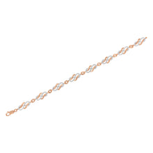 Load image into Gallery viewer, 10K Rose Gold 1.0 Cttw Diamond Infinity Loop and Swirl Link Bracelet (I-J Color, I2-I3 Clarity) - 7.25" Inches
