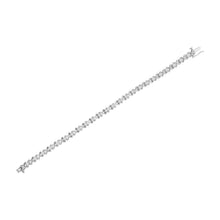 Load image into Gallery viewer, .925 Sterling Silver 1 cttw Brilliant Round-Cut Diamond "X" Link Bracelet (I-J Clarity, I2-I3 Color) - Size 7"

