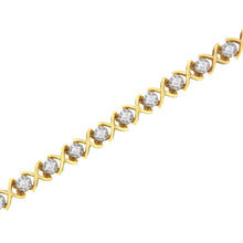 Load image into Gallery viewer, 10K Yellow Gold Plated Sterling Silver 1 cttw Diamond Link Bracelet (J-K Clarity, I1-I2 Color) - Size 7"
