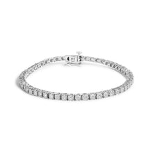 Load image into Gallery viewer, .925 Sterling Silver 3.0 Cttw Lab Grown Diamond Illusion-Set Miracle Plate Tennis Bracelet (G-H Color, VS1-VS2 Clarity) - Size 7.25"
