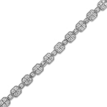 Load image into Gallery viewer, 10K White Gold 2.0 Cttw Diamond Square Link Bracelet (J-K Color, I2-I3 Clarity) - Size 7.25"

